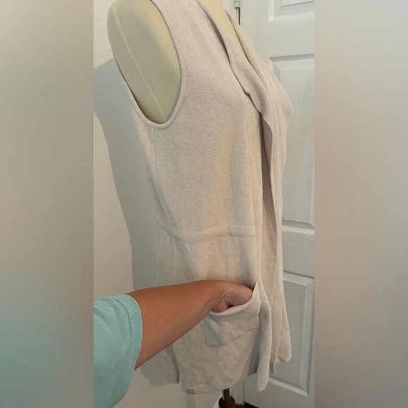 Barefoot Dreams CozyChic Ultra Lite Sleeveless Shawl Vest Relaxed Lagenlook Sml - Picture 6 of 11